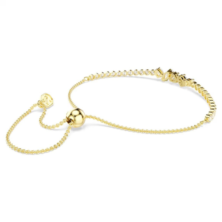 Mesmera bracelet Mixed cuts, White, 18K gold finish